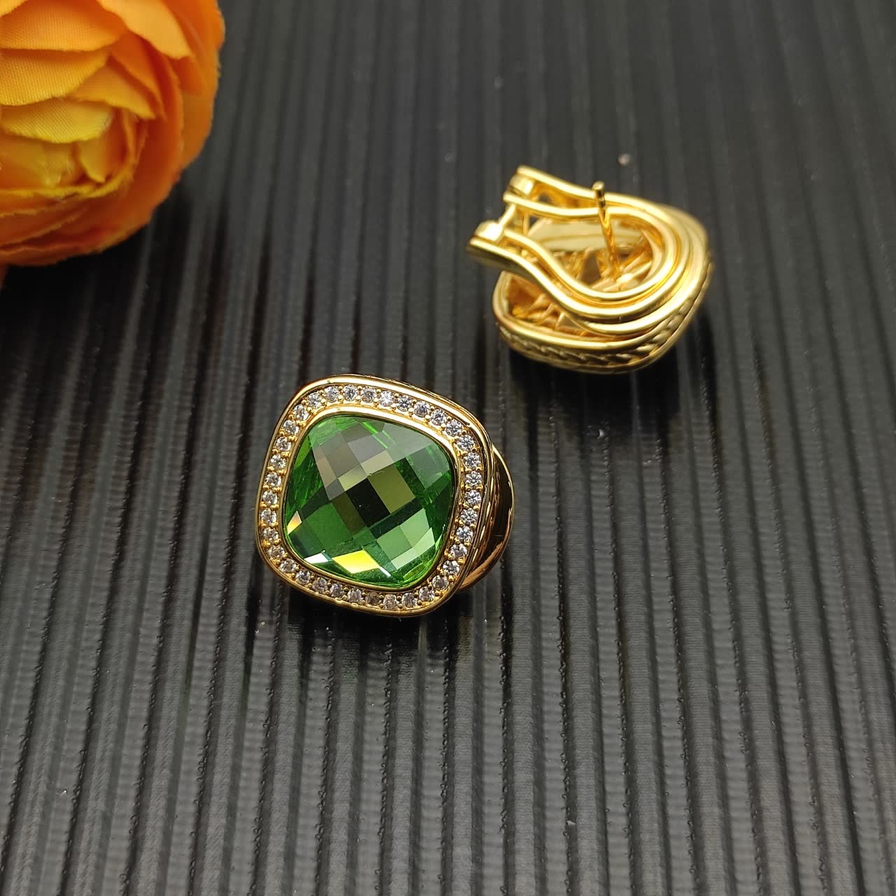 David Yurman Emerald Drop Earrings